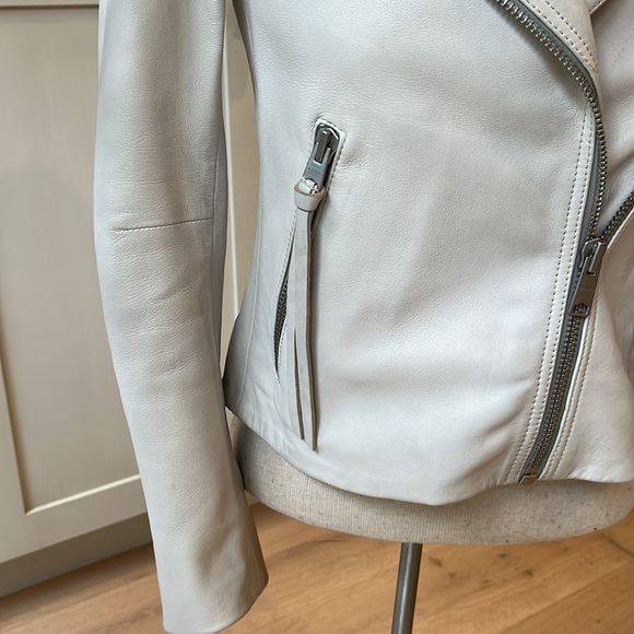 EUC Lambskin All Saints Dalby Slim Fit Leather Biker Jacket - Picture 3 of 11